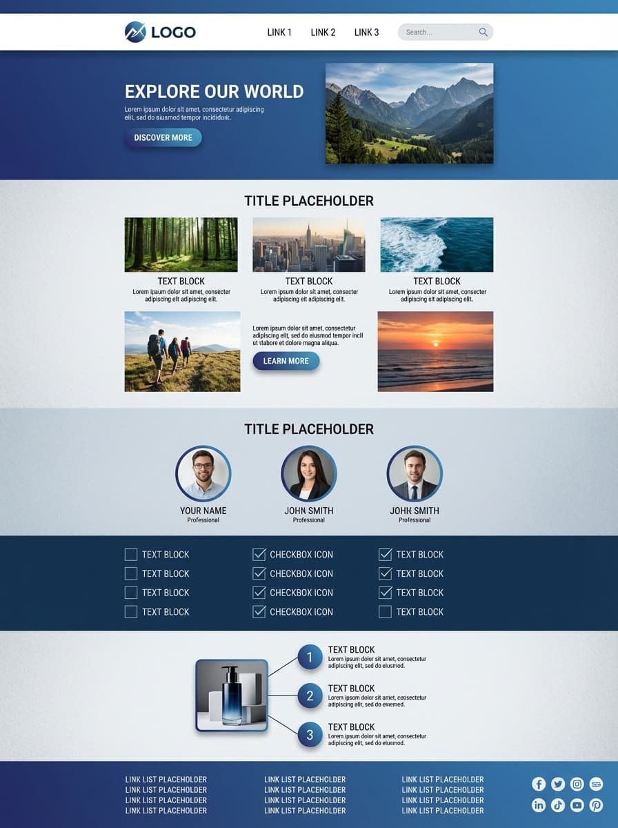 固定ページのレイアウト例